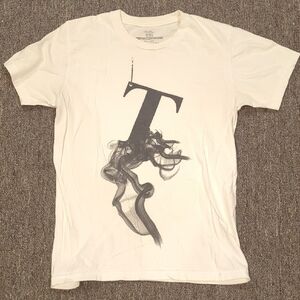 Threadless Cream T-Shirt with Artistic Black Graphic